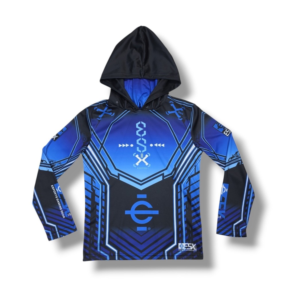 ESX360 Esports Gaming Gear Pro Blue & Black Gamer Youth Hoodie Youth‎ Size 8